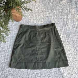 NWOT women's J Crew Natasha skirt in stretch twill cotton blend Cypress Olive 0